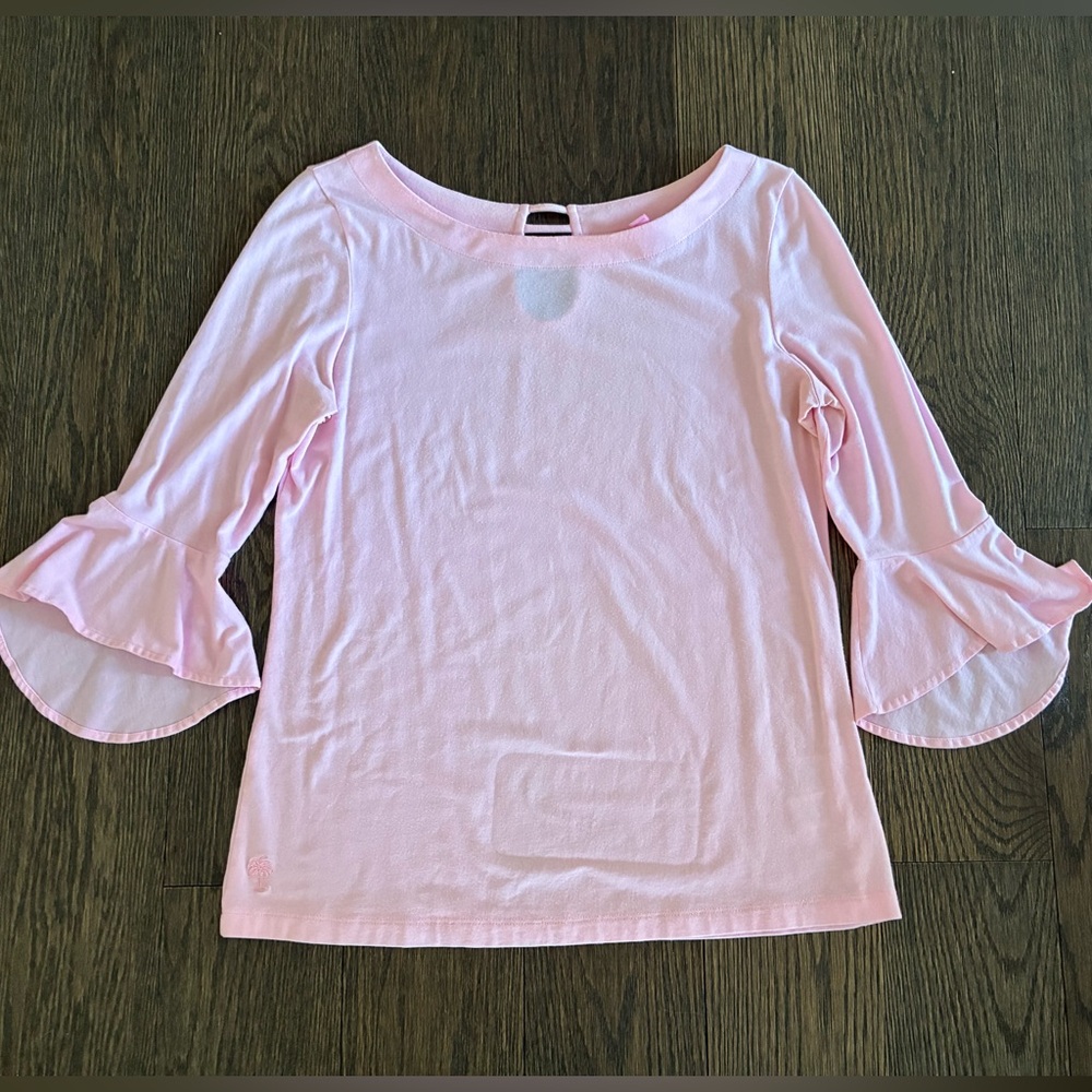 Lilly Pulitzer Fontaine Pink Bellsleeve Soft Top🌸